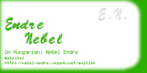 endre nebel business card